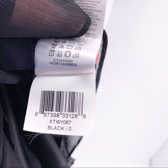 BCBG Black Faux Leather and Lace Mini Dress Sz 0 - Picture 9 of 9